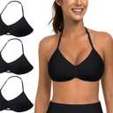 Light Support Backless Strappy Sports Bra for Women - Breathable Workout Gym Yoga Top with Removable Pads (Black, M)