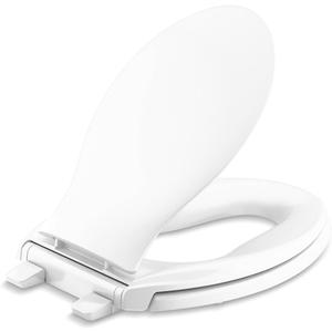 KOHLER K4732-RL-0 Transitions Elongated Toilet Seat Closed-Front with Integrated Child-Size Seat, Quiet-Close, and Grip-Tight Bumpers, White