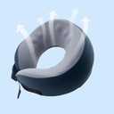 SPRFUFLY Soft Travel Pillow, 100% Memory Airplane Pillow with Sleep Mask and Ear Plugs, Breathable Removable Cover & Ergonomic Design - Essentials Neck Pillow for Airplane, Office & Home Use (Blue)