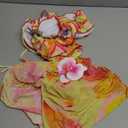 SOLY HUX Women's 3 Piece Swimsuit Floral Halter Bikini Set Beach Vacation Bathing Suit with Drawstring Cover Up Skirt (Medium)