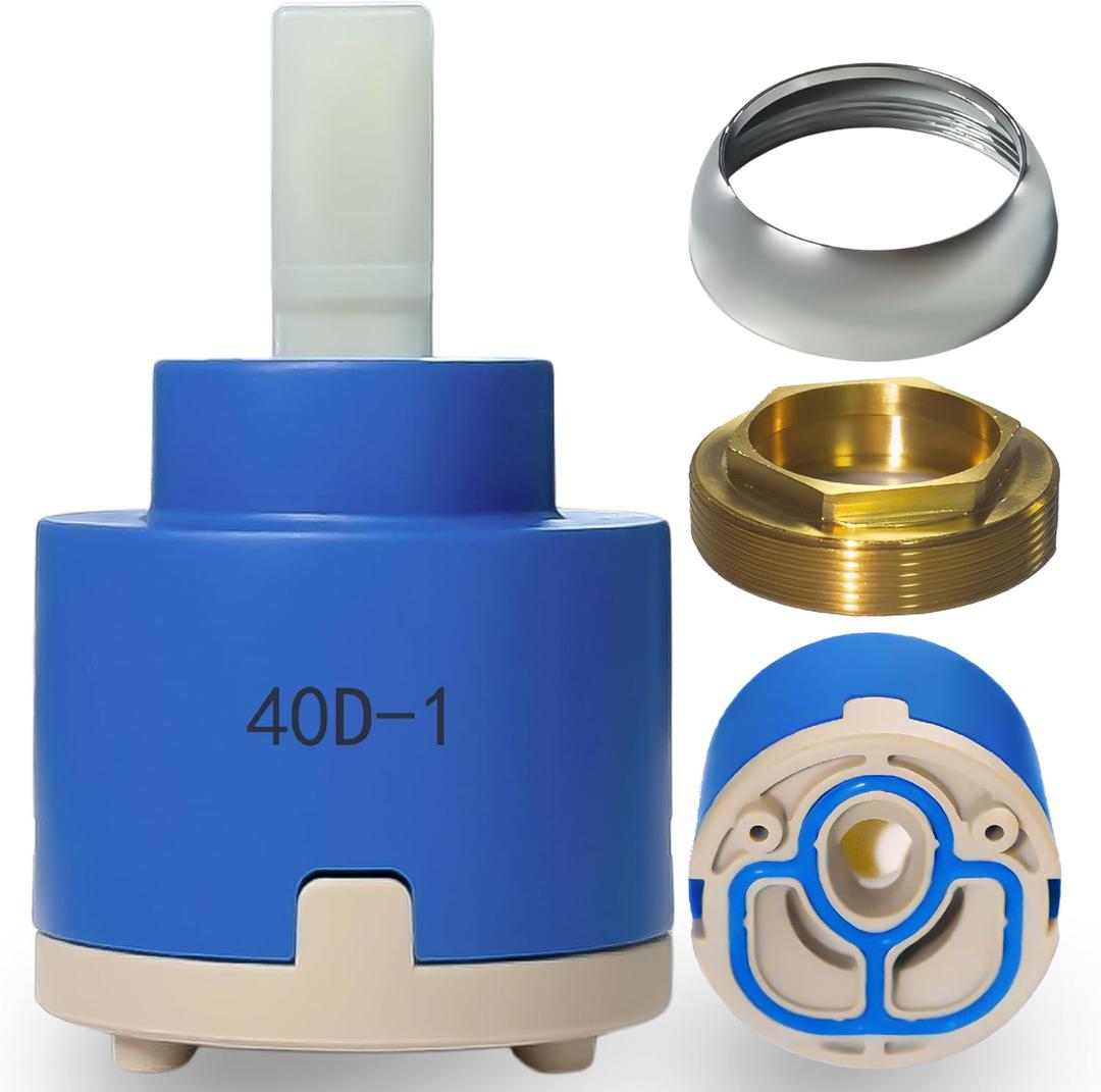 40mm Faucet Cartridge,CUPC/NSF Certification,Single Handle Ceramic Faucet Cartridges,Compatible with Bath,Tub and Kitchen Faucet Cartridge Replacement