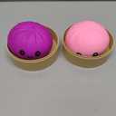 Fuchsia and Pink Dumpling Squishies New Mystery Squishies Dumpling with Box Stress Relief Balls Sensory Toys Desk Squeeze Toys Gift(2PCS)