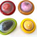 4PC Silicone Fruit and Vegetable Storage Containers Set for Fridge, Onion Storage Container, Avocado keeper,Tomato Saver,and Lemon holder