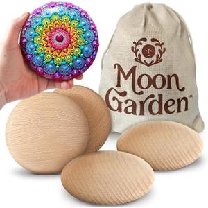 10PCS Extra Large Rocks for Painting, 4.5 Inch, Flat Smooth Wooden Rocks for Rock Painting, Premium Rock Painting Kit Stones, Perfect Flat Painting Rocks for Arts and Crafts