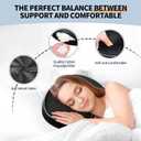 Ear Piercing Pillow for Side Sleepers with an Ear Hole for CNH and Ear Pain Ear Inflammation Pressure Sores, Cotton and Polyester Adjustable Filling Washable and Adjustable Ear Guard Pillow, Black (Balck)