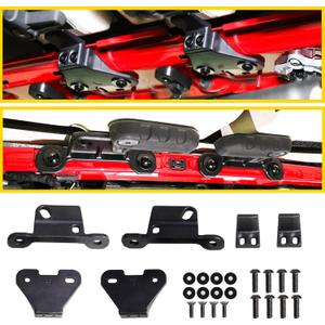 Hard Top Mounting Bracket Kit Compatible with 2018-2024 2025 Jeep Wrangler JL 4XE Gladiator JT Accessories Hardtop Mount Installation Brackets Hardware, Complete 1 Set Metal Black