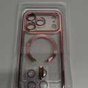 Glitter for iPhone 17 Pro Case with Eye-catching Integrated Lens Protection, [Sparkly Bling Back Panel] [Seamless Work with Magsafe] Cute Women Girly Magnetic Phone Case for iPhone 17 Pro 6.3" Pink