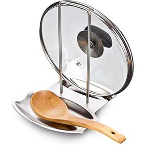 1Pcs Kitchen Accessories Stainless Steel Pot Lid Shelf Kitchen Organizer Pan Cover Lid Rack Stand Sponge Spoon Holder Dish Rack