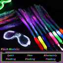 Oleitodh 96 Pack Multicolor Fiber Optic Wand Glow Wand LED Light Up Wand Bulk with 3 Flashing Models Flashing Sticks for Glow in The Dark Birthday Party Favor Wedding Halloween Christmas, 8 Colors