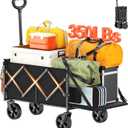 Geamen Foldable Wagon with Extended Tailgate: Collapsible Large Capacity Folding Wagon - Heavy Duty Utility Carts for Shopping,Garden,Sports,Groceries,Apartment,Camping,Outdoor - Green