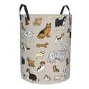 Gbuzozie Cute Dogs Animals Print Round Laundry Hamper Storage Basket Toys Clothes Organizer Bin For Home Bathroom Bedroom Dorm Nursery, 38l
