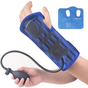 Ice Pack Wrap With Compression for Carpal Tunnel Relief, Wrist Brace Support Gel Hot Cold Therapy for Tendonitis, Mommy Wrist, Swelling, Surgery, Inflammation (Black & Blue)