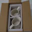 2 PCS Small Creamer Pitcher Set, 9 OZ Ceramics Creamer Pitcher with Handle for Farmhouse Kitchen Coffee Milk Sauces, White
