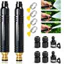 2 x 12 Pcs High Pressure Hose Nozzle, Metal Heavy Duty Adjustable Twist Hose Nozzle, Home High Pressure Car Wash Water Gun, Pressure Power Washer Lance Wand for Garden Hose & Outdoor Cleaning