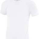 Runhit Boys Compression Shirt Short Sleeve Youth Football Basketball Undershirt Kids Athletic Quick Dry Base Layer T-Shirt (White, XL)