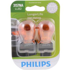Philips 3157NALLB2 LongerLife Miniature Bulb, 2 Count (Pack of 1)