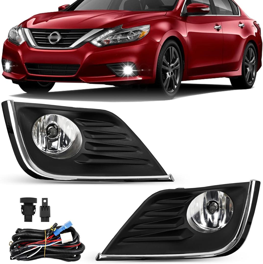 Fog Lights - Front Fog Lamps Assembly Compatible with Nissan Altima 2016 2017 2018 - Fog Light Replacement Kit Replacement for NI1038139, NI1039139, 622579HS0A, and 622569HS0A