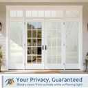 rabbitgoo Frosted Glass Window Privacy Film, No Glue, Anti-Glare Heat Blocking, Easy to Install, Renter Friendly Removable Opaque Bathroom Window Clings for Glass, 23.6" x 78.7"
