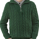 Boys Winter Warm Cable Knit Sweaters Cute Turtle Neck Casual Quarter Zip Pullover 5-8Years