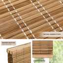LazBlinds No Tools No Drill Cordless Bamboo Roman Shades, Light Filtering Window Treatment, Roll Up Bamboo Blinds for Window 28'' W x 64'' H, Brown