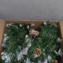 LAVEVE Pre-lit Christmas Garland 9 FT with 100 Warm Lights, Battery Operated Xmas Garland with Cedar Cones and Red Berries, Christmas Decoration for Mantle Fireplace Stair Railing Porch