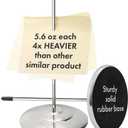 Restaurant Receipt Holder, Stainless Steel Check Spindle with 3.2 Inch Round Base, Desk Straight Rod 6.3 Inch Long for Bill Fork Stick and Paper Memo Holder Spike, 2 Pcs