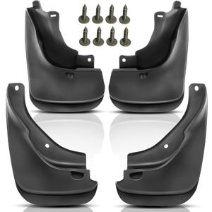 YHTAUTO Mud Flaps Splash Guards Replacement for Toyota Corolla 1993-1997 Sedan, Mudguards Mudflaps Accessories for Cars Wheel Protector with Hardware Kit, Front and Rear LH RH, 4Pcs Set Black