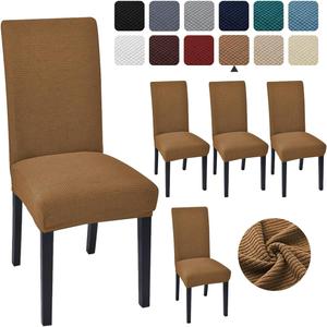 Aertiavty Chair Covers for Dining Room Set of 4 Kitchen Chair Seat Covers, Dining Room Chair Covers Chair Slipcover Parsons Chair Covers, Camel