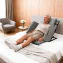 Electric Lifting Backrest for Bed, Adjustable Power Recliner Bed with Remote Control, 2-80 Adjustable Angle, with Handrail Fence&Headrest Cushion, Suitable for Pregnancy&Elderly&Patients (47x30 Short Length)