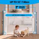 Retractable Baby Gate 55 Inch Wide for Indoor & Outdoor, Mesh Safety Gate