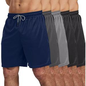 5 Pack Gym Shorts for Men 7 inch, Mens Athletic Running Shorts Dry Fit & Mesh Active Workout Shorts for Men with Pockets (X-Large, Black,black,dark Gray,navy,light Gray)
