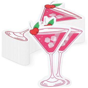 Feifeiya 50 Pcs Christmas Napkins Martini Party Supplies 2 Ply for Cocktail Birthday Napkins Trendy Disposable Bachelorette Party Decor (Cherry, Pink)