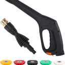 FIXFANS Pressure Washer Gun Kit with 5 Nozzles Compatible with Some of Portland Husky Black Decker Ford Pulsar ShopForce Taskforce Powerwasher Taskmaster 17 Inch Power Washer Gun with Adapter