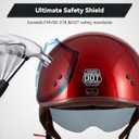 DOT Approved Motorcycle Half Helmet for Adults, Lightweight Retro Open Face Half Shell Helmet for Cruiser Scooter Chopper Moped Street Bike, Men Women Universal Casco (Red, XL)