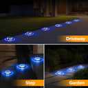 LUTEC 4 Pack Solar Deck Lights Driveway Dock 12 LEDs Light Solar Powered Outdoor Waterproof Road Markers for Step Sidewalk Stair Garden Ground Pathway Yard (Blue)