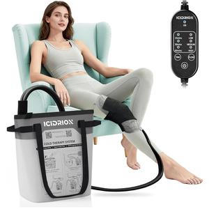 Cold Therapy Machine, Programmable Ice Machine for Knee After Surgery, Portable Knee Replacement Recovery System, Cryotherapy Pain Relief with Pad