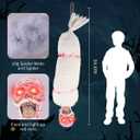 Scary Halloween Decorations,Halloween Decoration Outdoor Cocoon Corpse,Hanging Corpse Decorations Animatronics,Outdoor Sound Effects Dead Body Prop Indoor,Scream Lighted Eyes Prop Yard Tree (White)