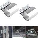 BESULEN 2.25 Inch Exhaust Clamp, 2 PCS Butt Joint Band Clamp Sleeve Coupler, Car Stainless Steel Muffler Band Clamp, Exhaust Pipes Repair Sleeve Connector, Car Exterior Accessories (2.25")