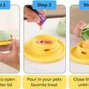 Slow Feeder Dog Lick Bowl for Liquid Treats, Rolling Ball Treat Dispenser, Anti-Slip Enrichment Feeder for Bone Broth, Yogurt & Wet Food, for Small & Medium Dogs & Cats (Beige)