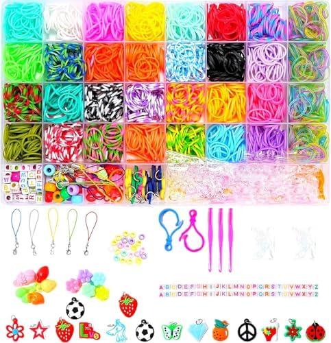 DDCOWP 2500+ Rubber Band Bracelet Kit, Loom Bracelet Making Set for Kids, Refill Loom Set, Friendship Bracelet Creativity Birthday Kit