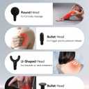 Massage Gun with Extended Handle, Upgraded U-Shaped Back Massager, Reaches Hard-to-Access Muscles, 4 Massage Heads & 4 Speed Levels, Body Massager for Back, Waist, Neck, Shoulder, Leg, Black