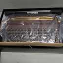 YUNZII QL75 Wireless Typewriter Hot Swap Retro Mechanical Keyboard,Punk Round Keycaps,RGB Backlit QMK/VIA Programmable, Multi-Device Keyboard with 2.4GHz/Type-C/BT5.0 (Wood, Cocoa Cream V2 Switch)