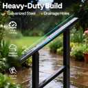 VIVOHOME 2-Pack 2 Step Hand Rails for Outdoor Steps, Galvanized Steel Railing, Straight Oval Exterior Hand Railing for Porch, Deck, or Indoor Stairs, Railing Kit