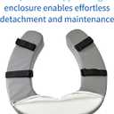 Padded Toilet Seat Cushion with 2-Inch High-Density Foam & Waterproof PU Fabric, U-Shape Padded Toilet Cushion - Secure Hook & Loop Tape, Fits Standard Toilets (Grey)