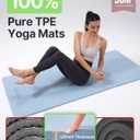 YOTTOY Yoga MatExtra Thick Yoga Mat (1/2inch),Professional TPE Exercise Mat,Non-Slip Workout Mat for Yoga, Pilates, Fitness, Barefoot Workouts, Home Gym Studio with Strap