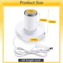 Tuanse 2 Pcs Polished Metal Desktop Lamp Base E26 E27 Screw Light Bulb Holder Sockets Night Light Base Lamp Replacement for Holding Bulb 6 Feet Cord on Off Switch Plug(White)