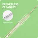 8 Pcs Fashionable Glass Straws with Bow Charms, Shatterproof Cute Fun Clear Bent Straws, Includes 2 Cleaning Brushes, Perfect for Cocktails, Coffee, Wine, Juices and Bar Drinks (Bow)