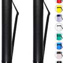 CALPALMY 2-Pack Extendable Poster Tubes Expand from 24.5 to 40 with Shoulder Strap | Carry Documents, Blueprints, Drawings and Art | Black Portable Durable Round Storage Cases with Lids and Labels
