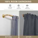 Wrap Around Curtain Rods 2 Pack for 28 to 48 Inches Windows, 1" Heavy Duty Room Darkening Drapery Rod with Sturdy Aluminum Base, Wall Mounted Ceiling Mounted Curved Curtains Rod, Brushed Gold