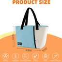 Lunch Bag for Women Men, Reusable Lunch Tote Lunch Box, Large Capacity Leakproof Lunch Tote Bags with Front Pocket for Work Office Picnic or Travel (Light Blue)